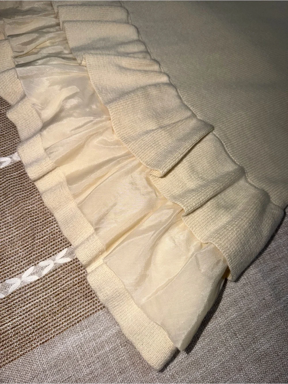 GAP Cream Knit Ruffle-Hem Girls Dress